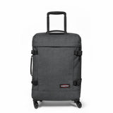 EASTPAK Trans4 S – 44L Large Wheeled Luggage with Dual Compartments, TSA Lock, 360° Spinner Wheels, and Diamond - Embossed Handle, Black Denim