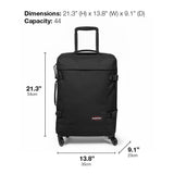 EASTPAK Trans4 S – 44L Large Wheeled Luggage with Dual Compartments, TSA Lock, 360° Spinner Wheels, and Diamond - Embossed Handle, Black Denim