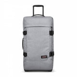 Eastpak Tranverz M – 78L Large Wheeled Luggage with Dual Compartments, TSA Lock, Compression Straps & Smooth - Wheeling System, Sunday Grey