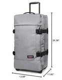 Eastpak Tranverz M – 78L Large Wheeled Luggage with Dual Compartments, TSA Lock, Compression Straps & Smooth - Wheeling System, Sunday Grey