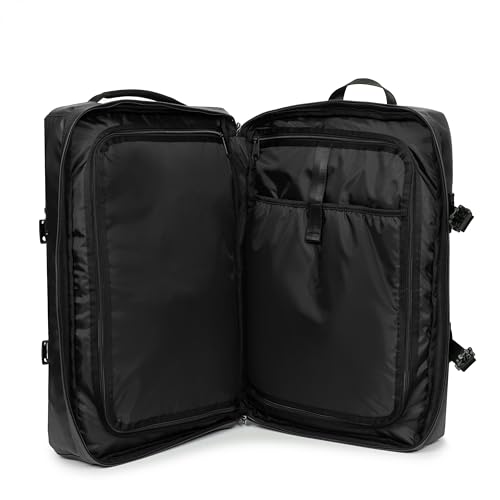 EASTPAK Travelpack – 42L Cabin-Size Duffel Backpack with Dual Compartments, 17" Laptop Sleeve, Vegan Design & Adjustable Straps, Tarp Black