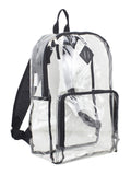 Eastsport - Backpack, PVC Plastic, 12 1/2 x 5 1/2 x 17 1/2 - Clear/Black, 193971BJBLK