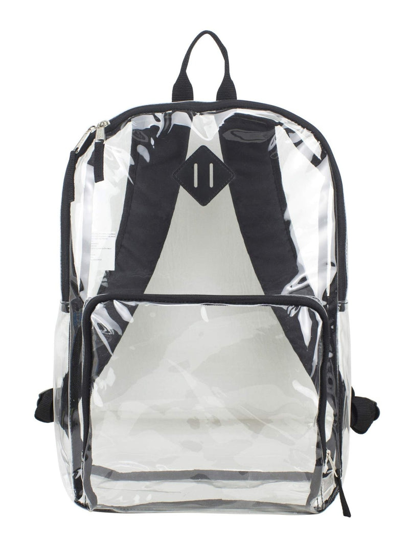 Eastsport - Backpack, PVC Plastic, 12 1/2 x 5 1/2 x 17 1/2 - Clear/Black, 193971BJBLK