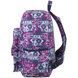 Eastsport Carry On Travel Weekender Backpack with Extra Large Main Compartment, Navy/Tribal Print