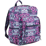 Eastsport Carry On Travel Weekender Backpack with Extra Large Main Compartment, Navy/Tribal Print