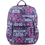 Eastsport Carry On Travel Weekender Backpack with Extra Large Main Compartment, Navy/Tribal Print