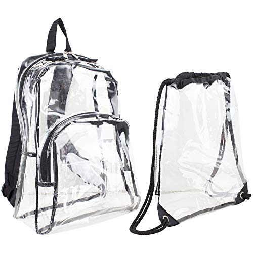 Eastsport Clear Backpack with Sling Combo - Black Trim | Backpacks4Less