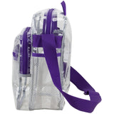 Eastsport Clear Bag for Stadium Approved Stadium Events 12×4×10 Clear Tote Lunch Bag with Reinforced Straps for Work and Sporting Events Purple