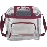 Eastsport Clear Bag for Stadium Events 12×5×12 Clear Tote Lunch Bag with Reinforced Straps for Work and Sporting Events, Burgundy