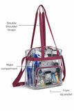 Eastsport Clear Bag for Stadium Events 12×5×12 Clear Tote Lunch Bag with Reinforced Straps for Work and Sporting Events, Burgundy