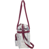 Eastsport Clear Bag for Stadium Events 12×5×12 Clear Tote Lunch Bag with Reinforced Straps for Work and Sporting Events, Burgundy