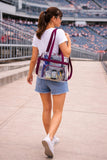Eastsport Clear Bag for Stadium Events 12×5×12 Clear Tote Lunch Bag with Reinforced Straps for Work and Sporting Events, Burgundy