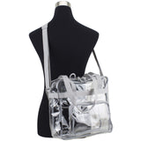Eastsport Clear Bag for Stadium Events 12×5×12 Clear Tote Lunch Bag with Reinforced Straps for Work and Sporting Events, Gray