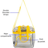 Eastsport Clear Bag for Stadium Events 12×5×12 Clear Tote Lunch Bag with Reinforced Straps for Work and Sporting Events, Yellow