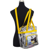 Eastsport Clear Bag for Stadium Events 12×5×12 Clear Tote Lunch Bag with Reinforced Straps for Work and Sporting Events, Yellow