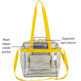 Eastsport Clear Bag for Stadium Events 12×5×12 Clear Tote Lunch Bag with Reinforced Straps for Work and Sporting Events, Yellow