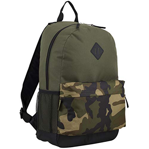 Eastsport Dome Classic Travel Daypack Backpack Bookbag Bag with Accessory Pouch, Army Green/Camo