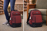 Eastsport Elevated Multi - Compartment Luggage Hiking Camping Outdoors Weekender Travel Large Bookbag Backpack Daypack Rusksack Bag, Maroon