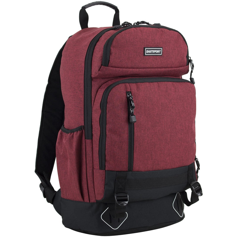 Eastsport Elevated Multi - Compartment Luggage Hiking Camping Outdoors Weekender Travel Large Bookbag Backpack Daypack Rusksack Bag, Maroon