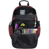Eastsport Elevated Multi - Compartment Luggage Hiking Camping Outdoors Weekender Travel Large Bookbag Backpack Daypack Rusksack Bag, Maroon