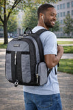 Eastsport Extra Large Backpack Expandable Oversized For Travel Hiking Work Camping Sports Outdoors With Drawstring Bag 18x13.5x9.5 Mochila De Viaje Ash Gray Black