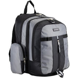 Eastsport Extra Large Backpack Expandable Oversized For Travel Hiking Work Camping Sports Outdoors With Drawstring Bag 18x13.5x9.5 Mochila De Viaje Ash Gray Black