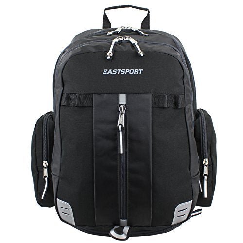 Eastsport Extra Large Backpack Expandable Oversized For Travel Hiking Work Camping Sports Outdoors With Drawstring Bag 18x13.5x9.5 Mochila De Viaje Black