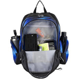 Eastsport Extra Large Backpack Expandable Oversized For Travel Hiking Work Camping Sports Outdoors With Drawstring Bag 18x13.5x9.5 Mochila De Viaje Blue Ombre Black