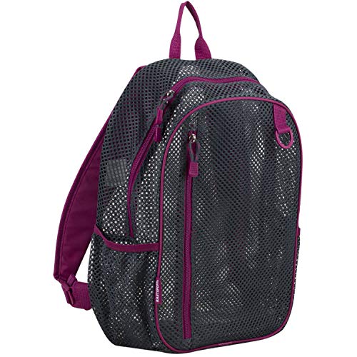 Eastsport Gym Mesh Backpack See Through Semi Transparent with Adjustable Straps for Work, Travel, Security, Swimming and Beach - | Backpacks4Less