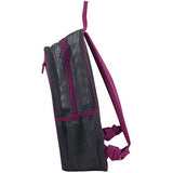 Eastsport Gym Mesh Backpack See Through Semi Transparent with Adjustable Straps for Work, Travel, Security, Swimming and Beach - Graphite/Raspberry Trim