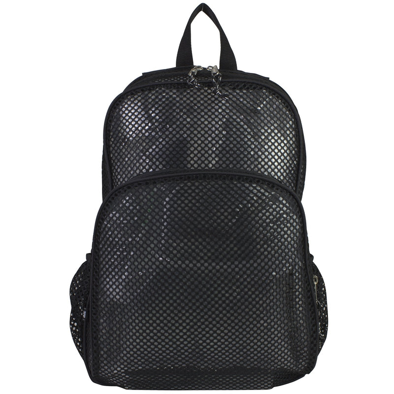 Eastsport Heavy Duty Mesh Sport Backpack Daypack Bookbag Bag See Through for Travel, Swim, Gym, Beach, 17.5 Inches, Onyx