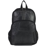 Eastsport Heavy Duty Mesh Sport Backpack Daypack Bookbag Bag See Through for Travel, Swim, Gym, Beach, 17.5 Inches, Onyx