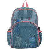 Eastsport Mesh Backpack, College Bookbag, Lightweight See Through for Travel, Swim, Gym, 17.5 Inches, Aqua Haze Sweet Coral