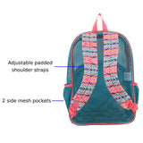Eastsport Mesh Backpack, College Bookbag, Lightweight See Through for Travel, Swim, Gym, 17.5 Inches, Aqua Haze Sweet Coral