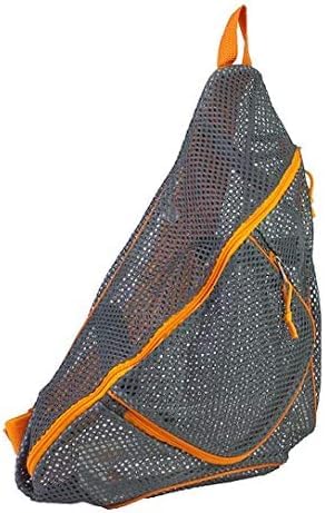 Eastsport Sporty Mesh Trap Single Strap Backpack Grey and Orange