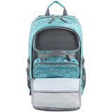 Eastsport Travel College Laptop Lunch Backpack Bookbag, Reusable Insulated Food Snack Cooler Lunchbox Set, for Work, Outdoor, Ocean Paradise
