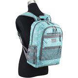 Eastsport Travel College Laptop Lunch Backpack Bookbag, Reusable Insulated Food Snack Cooler Lunchbox Set, for Work, Outdoor, Ocean Paradise