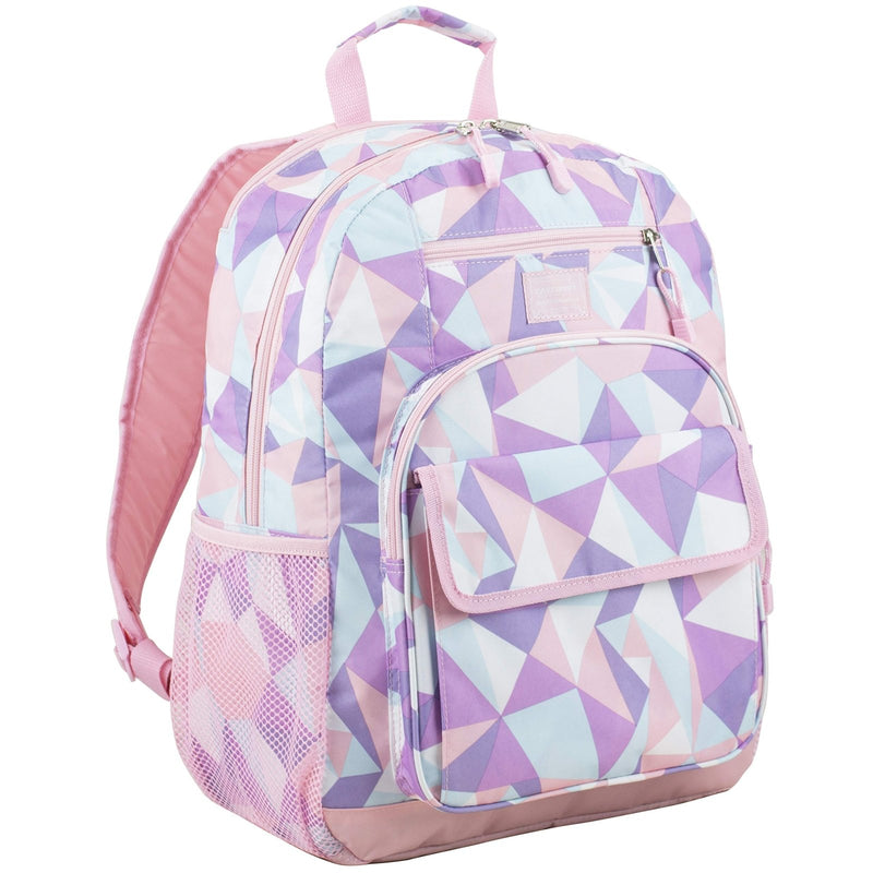 Eastsport Travel Laptop Backpack, Business Water Resistant Slim Sturdy Laptops Backpack College Work Computer Bag Unisex Fits 15" Notebook, Rose Sand Crystal Clear Geo Print