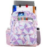 Eastsport Travel Laptop Backpack, Business Water Resistant Slim Sturdy Laptops Backpack College Work Computer Bag Unisex Fits 15" Notebook, Rose Sand Crystal Clear Geo Print