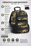 Eastsport Travel Skateboard Backpack Double Strap Laptop Bag Multi - Sport Design for Men and Women, Army Camo