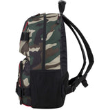 Eastsport Travel Skateboard Backpack Double Strap Laptop Bag Multi - Sport Design for Men and Women, Black Green Camo Red Trim
