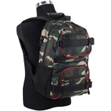 Eastsport Travel Skateboard Backpack Double Strap Laptop Bag Multi - Sport Design for Men and Women, Black Green Camo Red Trim
