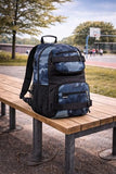 Eastsport Travel Skateboard Backpack Double Strap Laptop Bag Multi-Sport Design for Men and Women, Camo Black