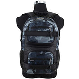 Eastsport Travel Skateboard Backpack Double Strap Laptop Bag Multi-Sport Design for Men and Women, Camo Black
