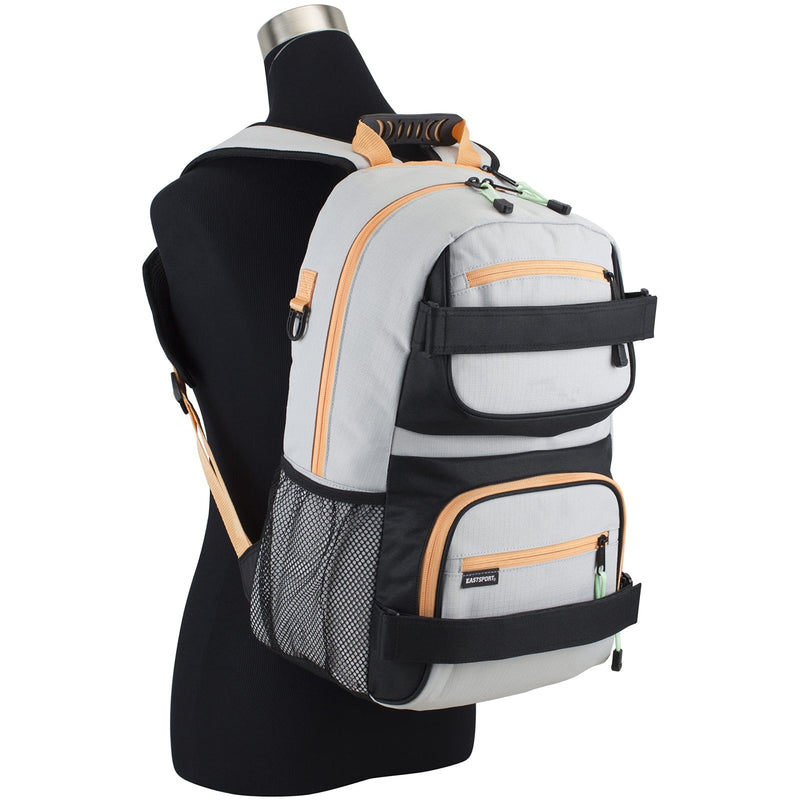 Eastsport Travel Skateboard Backpack Double Strap Laptop Bag Multi - Sport Design for Men and Women, Light Khaki
