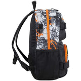 Eastsport Travel Skateboard Backpack Double Strap Laptop Bag Multi - Sport Design for Men and Women, Orange White Black