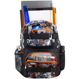 Eastsport Travel Skateboard Backpack Double Strap Laptop Bag Multi - Sport Design for Men and Women, Orange White Black