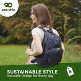 ECO CHIC Hiking Lightweight Packable Backpack - Foldable Daypack for Travel & Hiking & Outdoor Adventures - Waterproof Backpack from Recycled Materials (Dogs Teal)