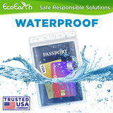 EcoEarth 4x6 Inch Passport & Card Holders with Soft Edge (Clear, 100 PK) - Extra Large (XXL) Vertical ID Holder - Resealable and Waterproof Identification Name Card Holder