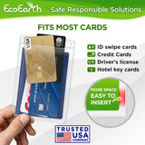 EcoEarth Passport & Identification Card Holders with Soft Edge (Clear, 4x6 Inch, 100 Pack), Extra Large Vertical ID Holder, Zipperless Plastic Name Badge Holders